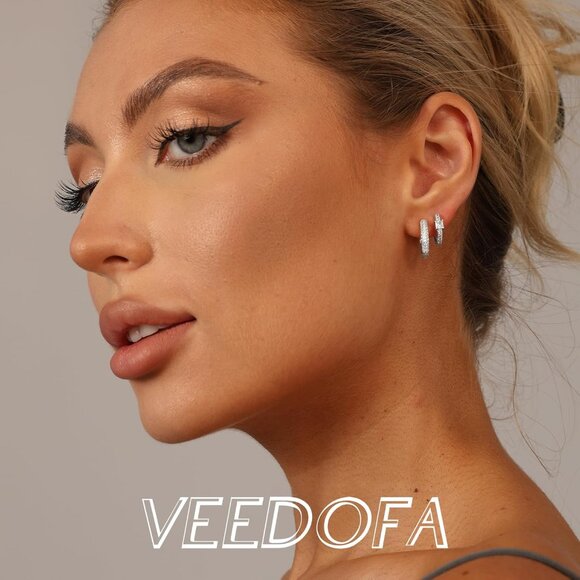 🆕 Women Silver Small Hoop Earrings Trendy Chunky Multiple Piercing Jewelry Gift - Picture 2 of 7